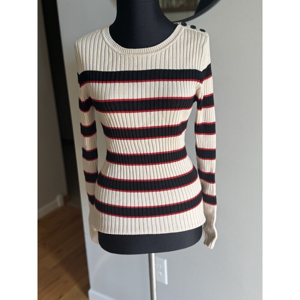 525 America Sweater Cotton Ribbed Long Sleeve Buttons Size Small